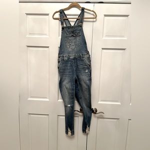 Distressed Denim Overalls